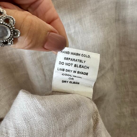 Francesca Bettini Linen Top Womens Sz Medium Made In Italy Beige Lagenlook Tunic - Picture 8 of 9